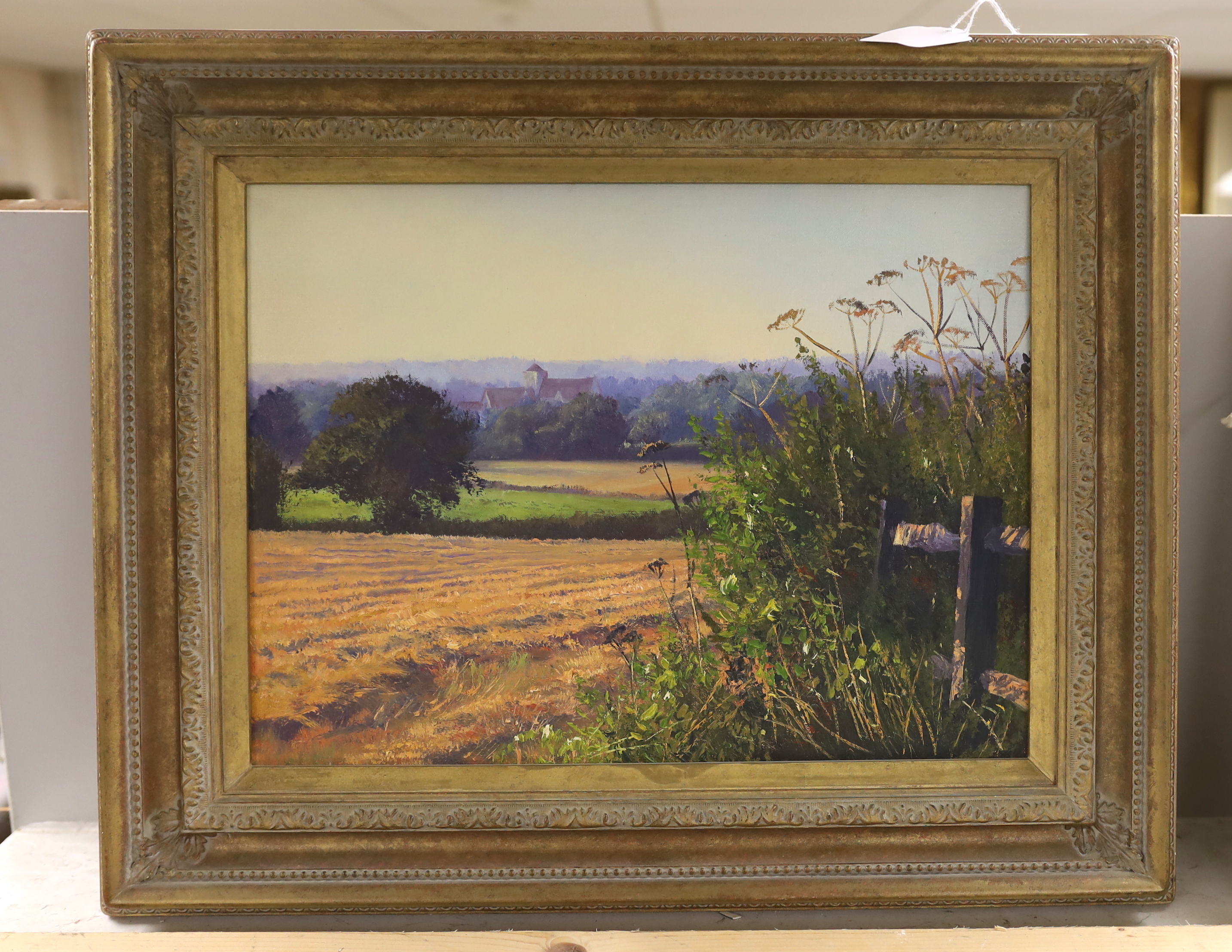 Stephen Hawkins (b.1964), oil on canvas, ‘Evening light’, unsigned, The Ashdown Gallery label verso, 29 x 39cm